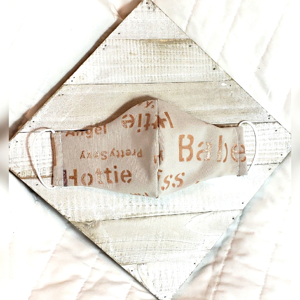 Face Mask Reversible Triple Layer Filter Beige NWT